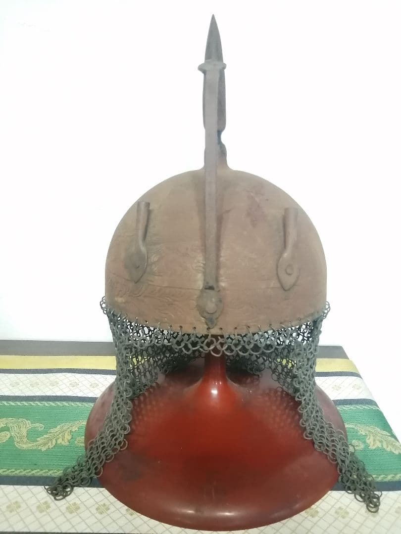 時代 蒙古軍 鉄地鎖帷子付 モンゴル 兜