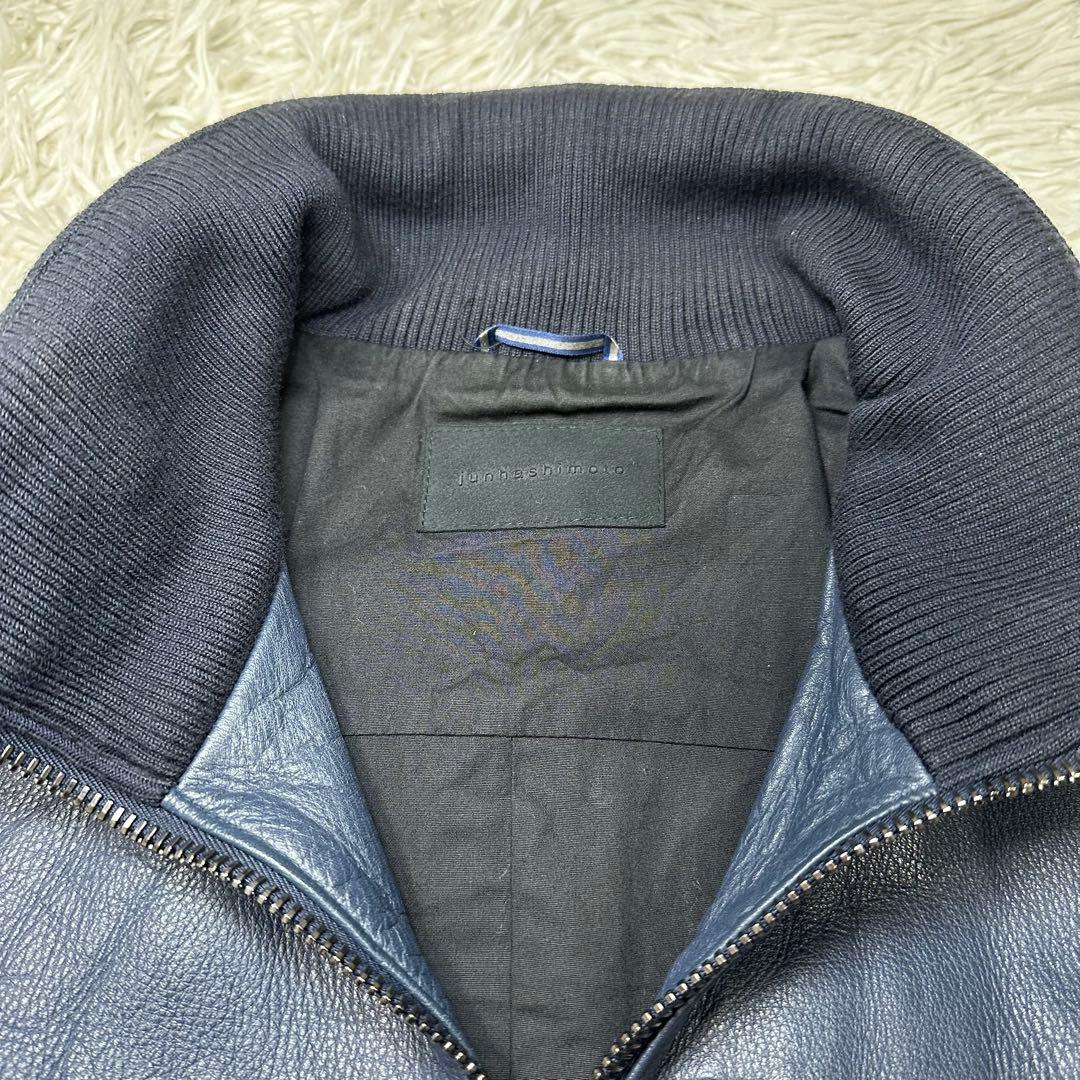 極美品✨レザー　インナーライダースジャケット　紺　M junhashimoto