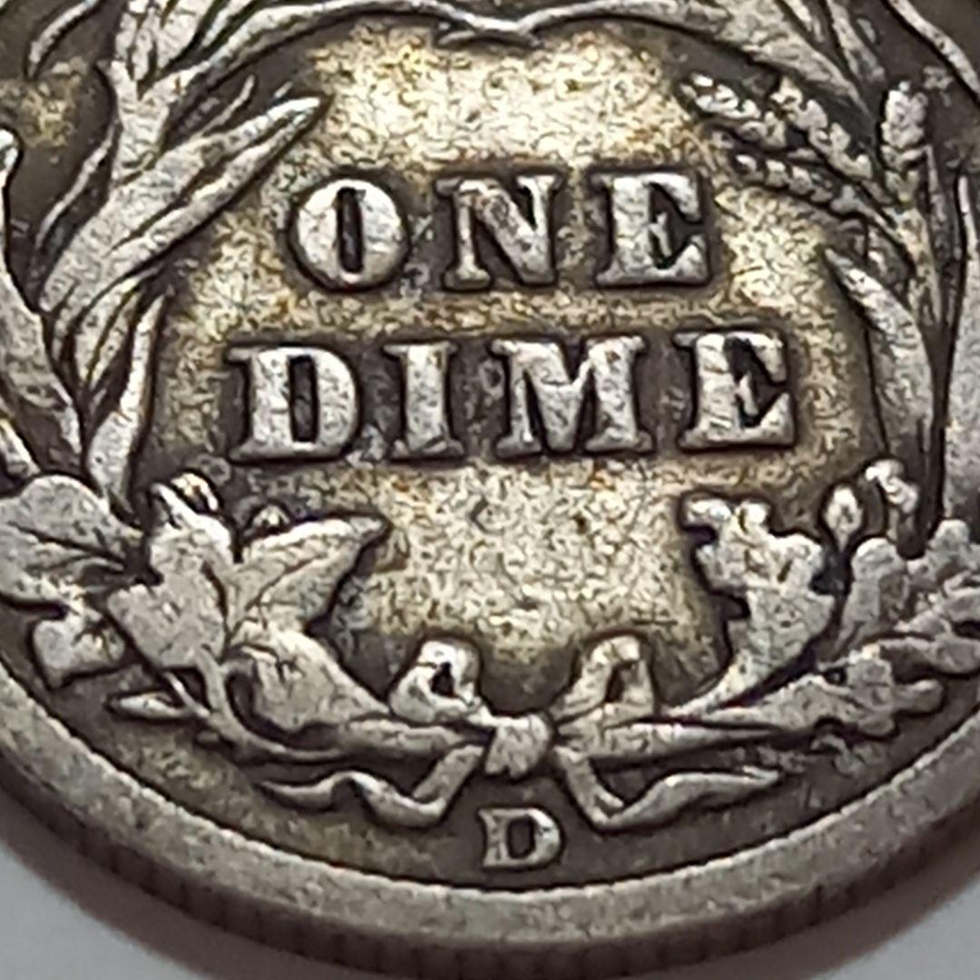 レア 銀貨 1914年 アメリカ 1ダイム バーバー ミントD