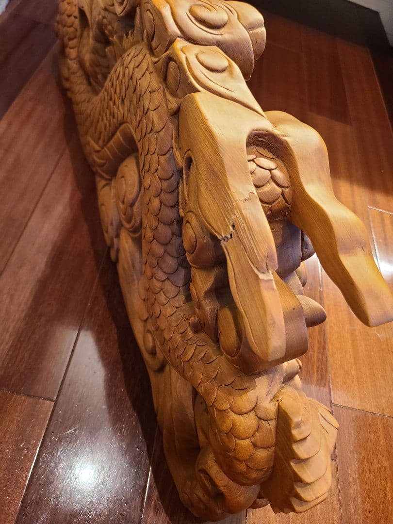 木彫り　龍　置物　アンティーク