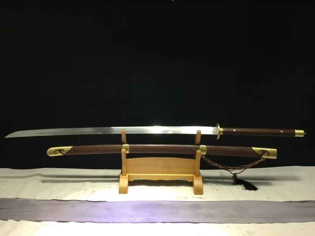 純銅装模様鋼延長苗刀 日本刀 模造刀 居合刀