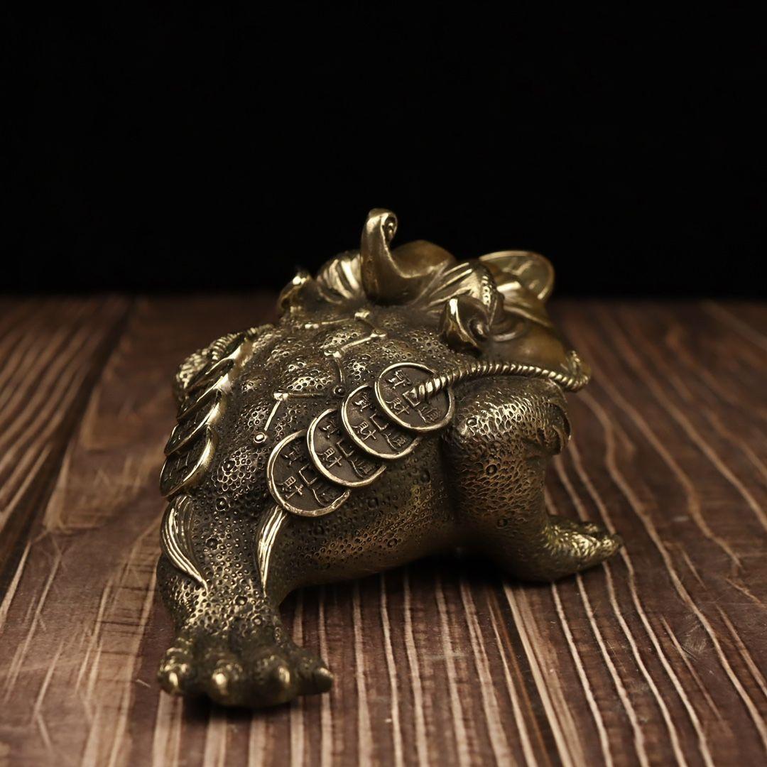 招財進宝 三足金蟾 鎮宅 辟邪 開運 風水 工芸品 美術品 置物