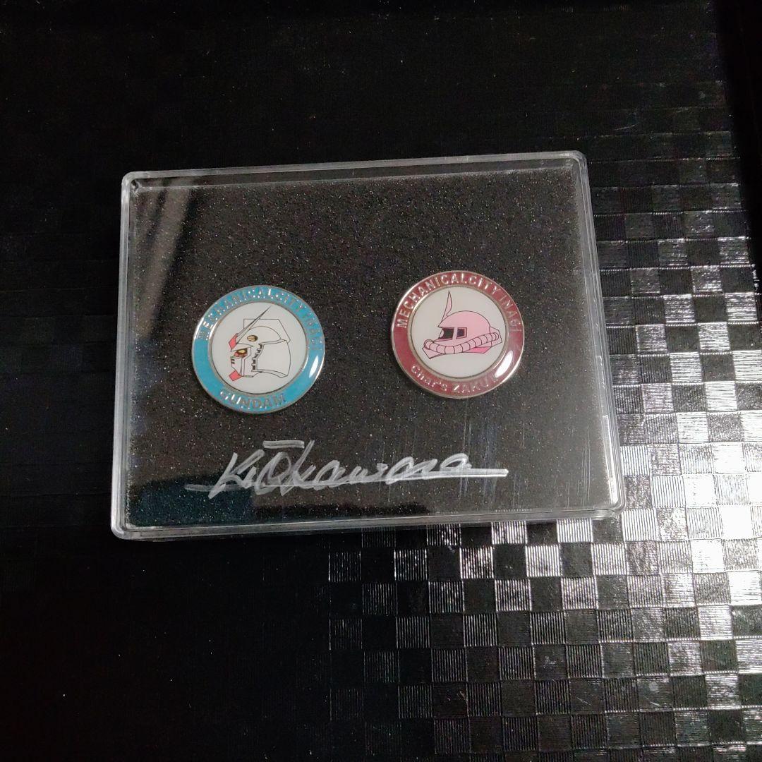 機動戦士ガンダム　大河原邦男　直筆サイン入りピンバッジセット　限定　レア　非売品