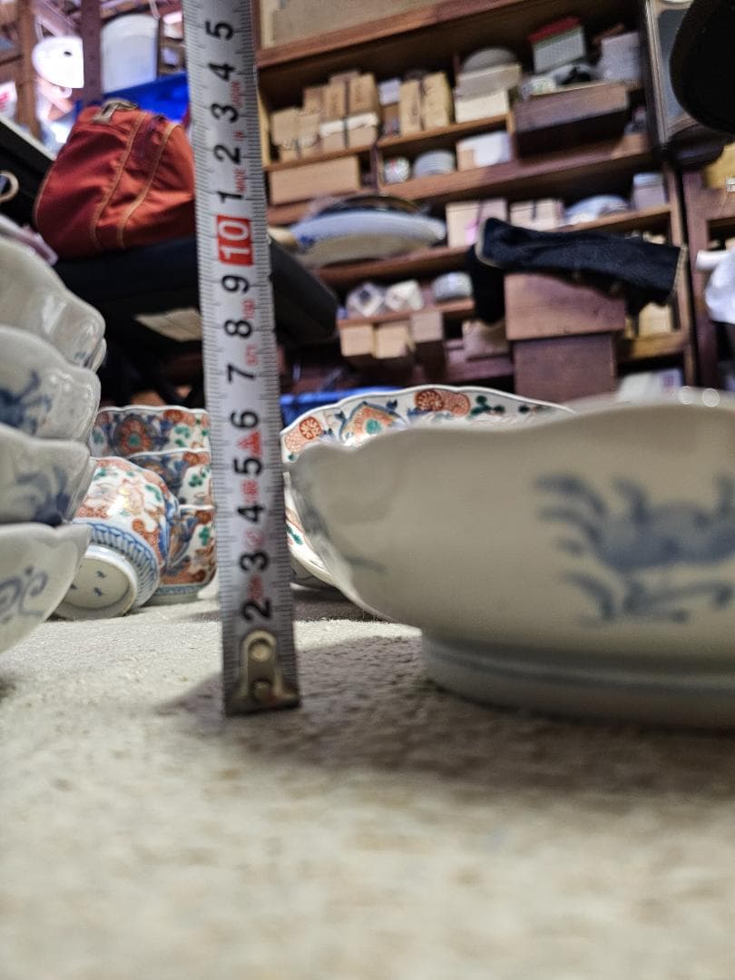 夏*J様 豪華‼️ 幕末明治の染錦 7寸中皿 小皿 なます皿 向付け 各種５客づ