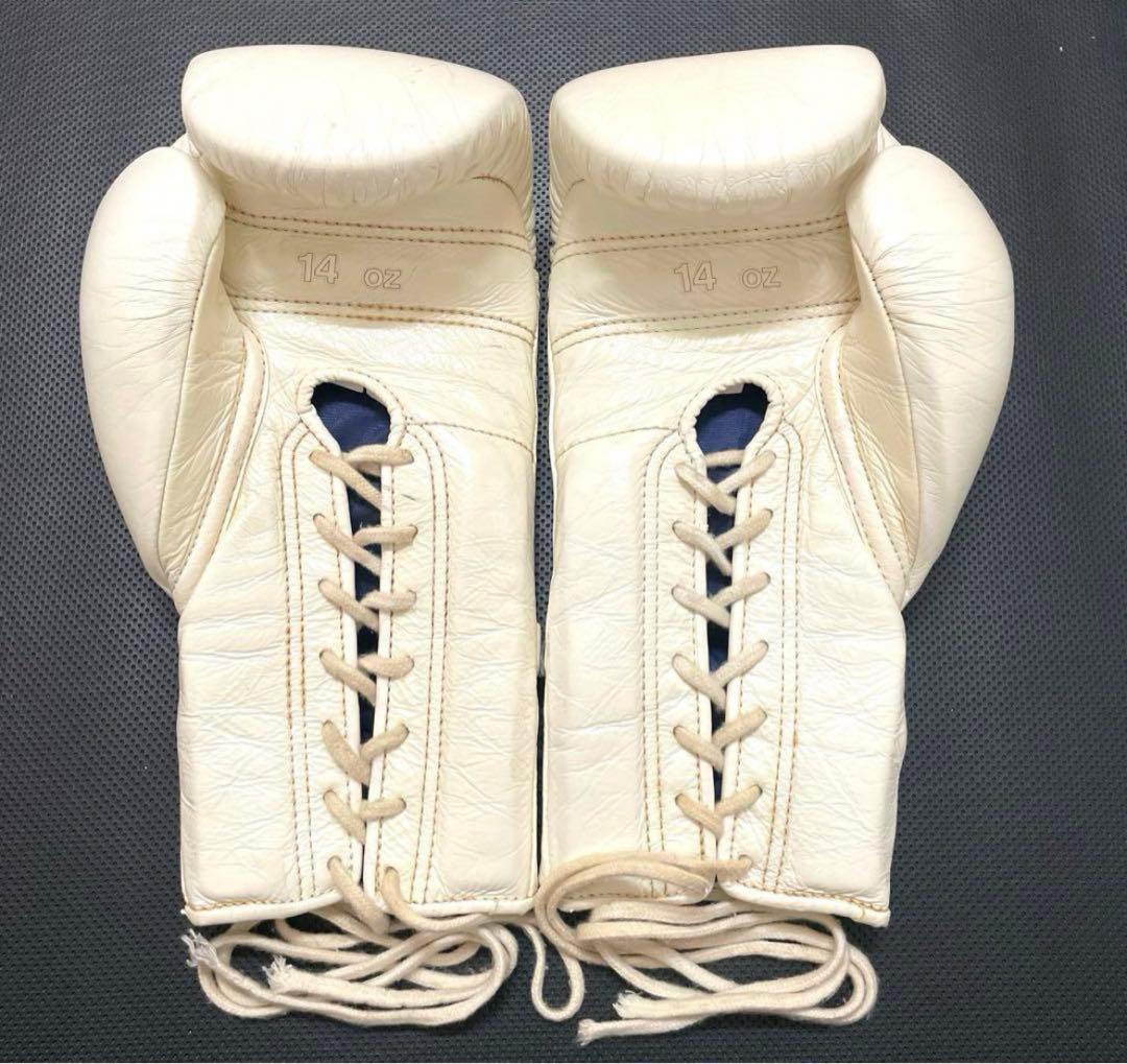 Winning ボクシンググローブ 14oz 名前入り　ひもタイプ　ホワイト