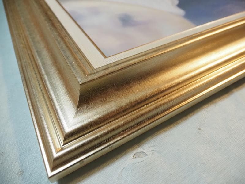 油絵 人物　　東郷青児　 【きれいな帽子】手描き　額付き F6