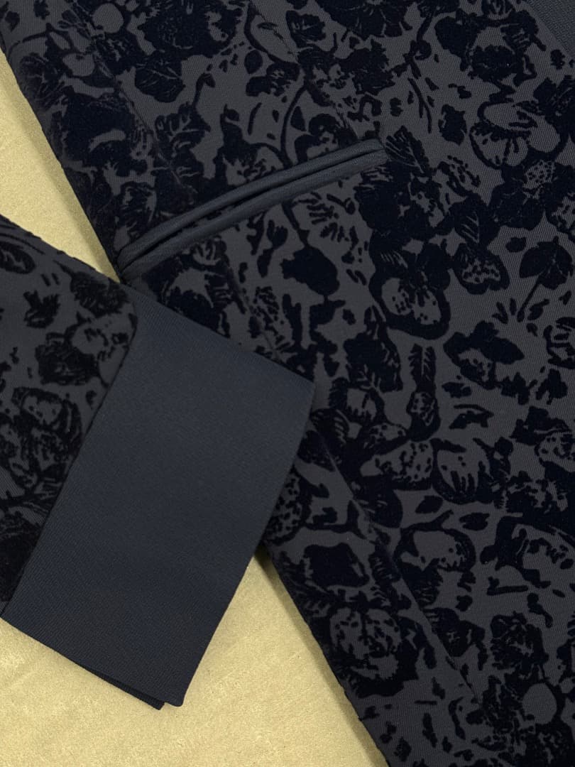 セリーヌ フラワージャガード コート 36 ネイビー CELINE チェスター