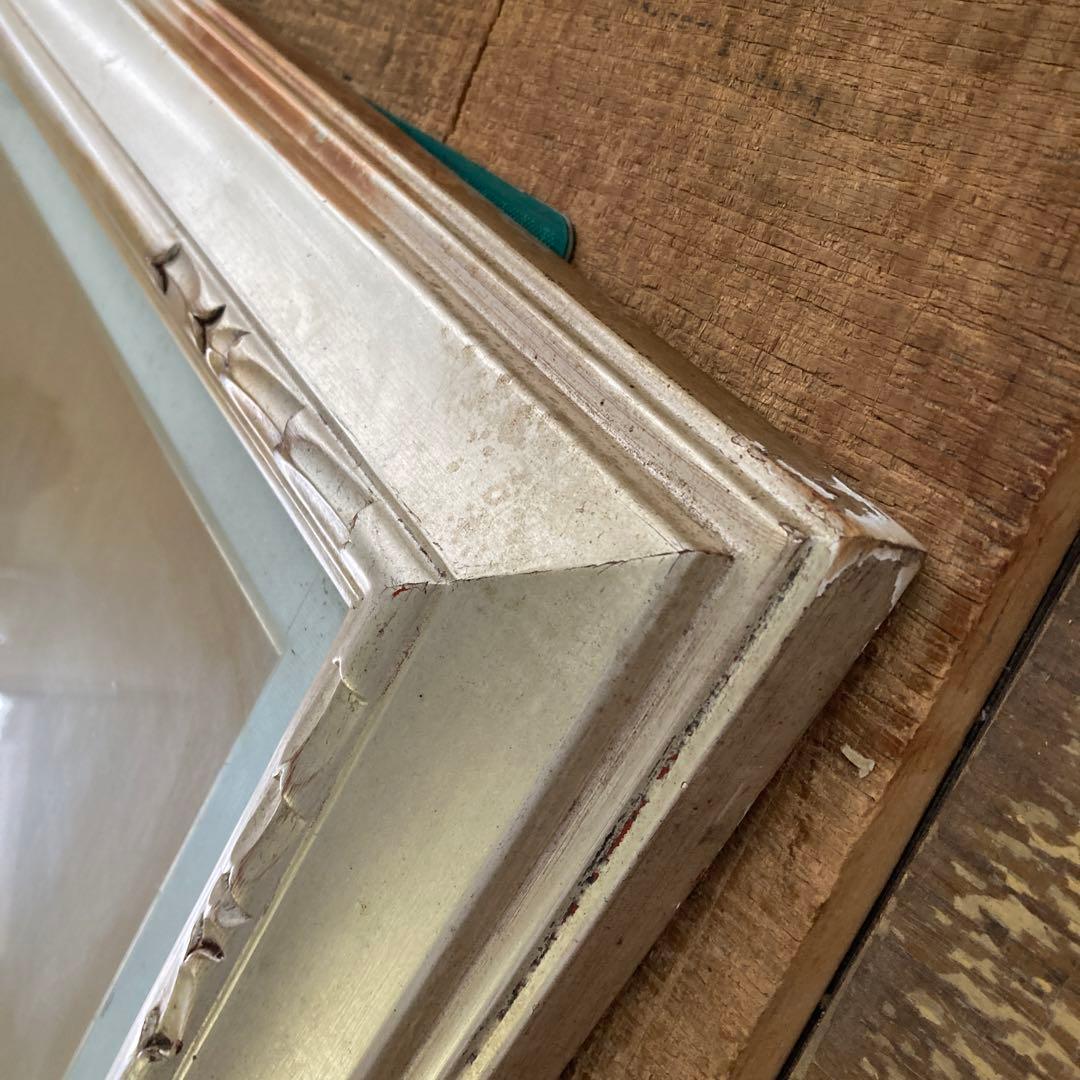 引き取り歓迎 大きい額縁 P20号 シルバーフレーム 銀色 油彩額縁 ガラス