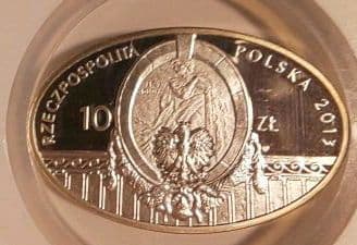 超貴重！ポーランド劇場100周年 10ズロチ銀貨 オーバル ワルシャワ