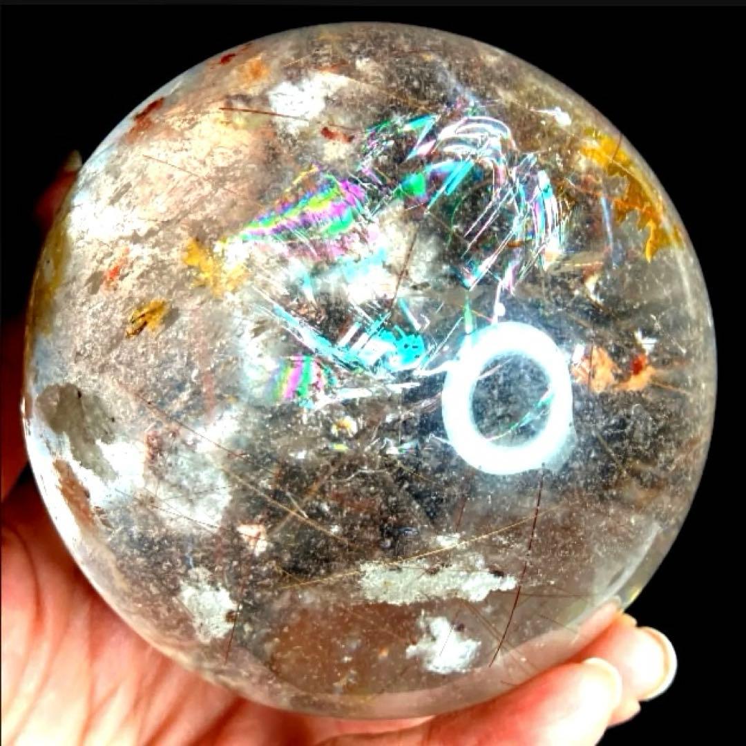 超特大　83mm ゴールドレッドブロンズルチルクォーツ　針水晶　パワーストーン