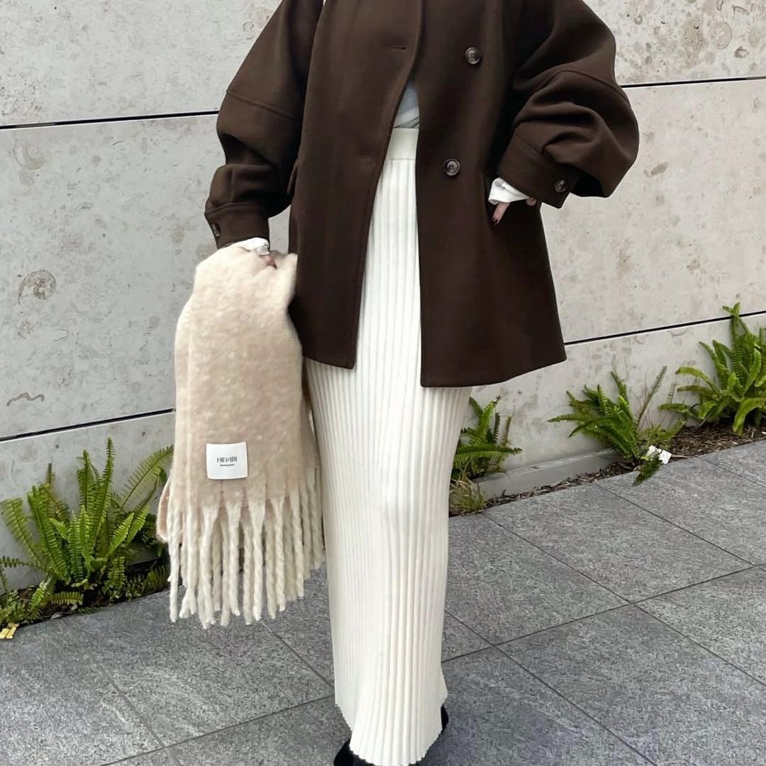 ウェーブデザインミドルコート hinari ブラウン おまけ付き