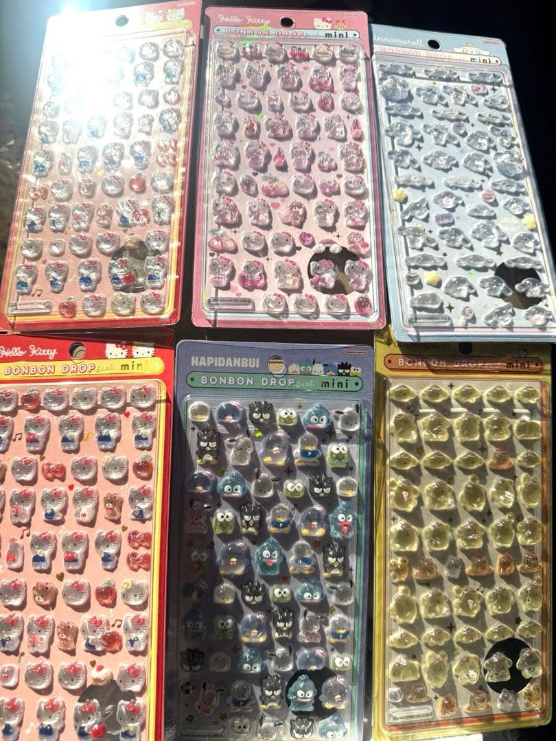 ボンボンドロップシール　ミニ　6枚セット