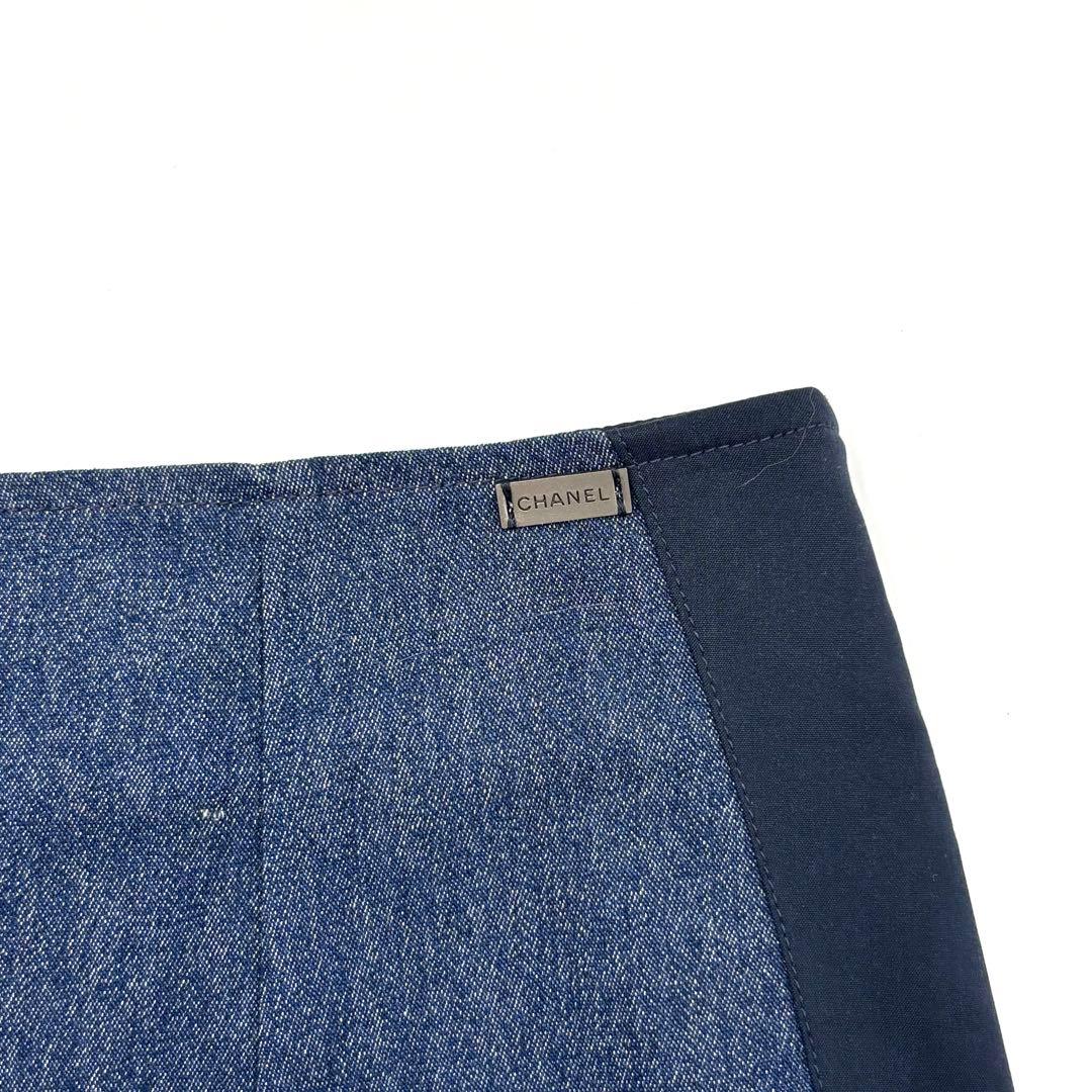 未使用級✨ CHANEL デニム スカート インディゴブルー ココマーク 36