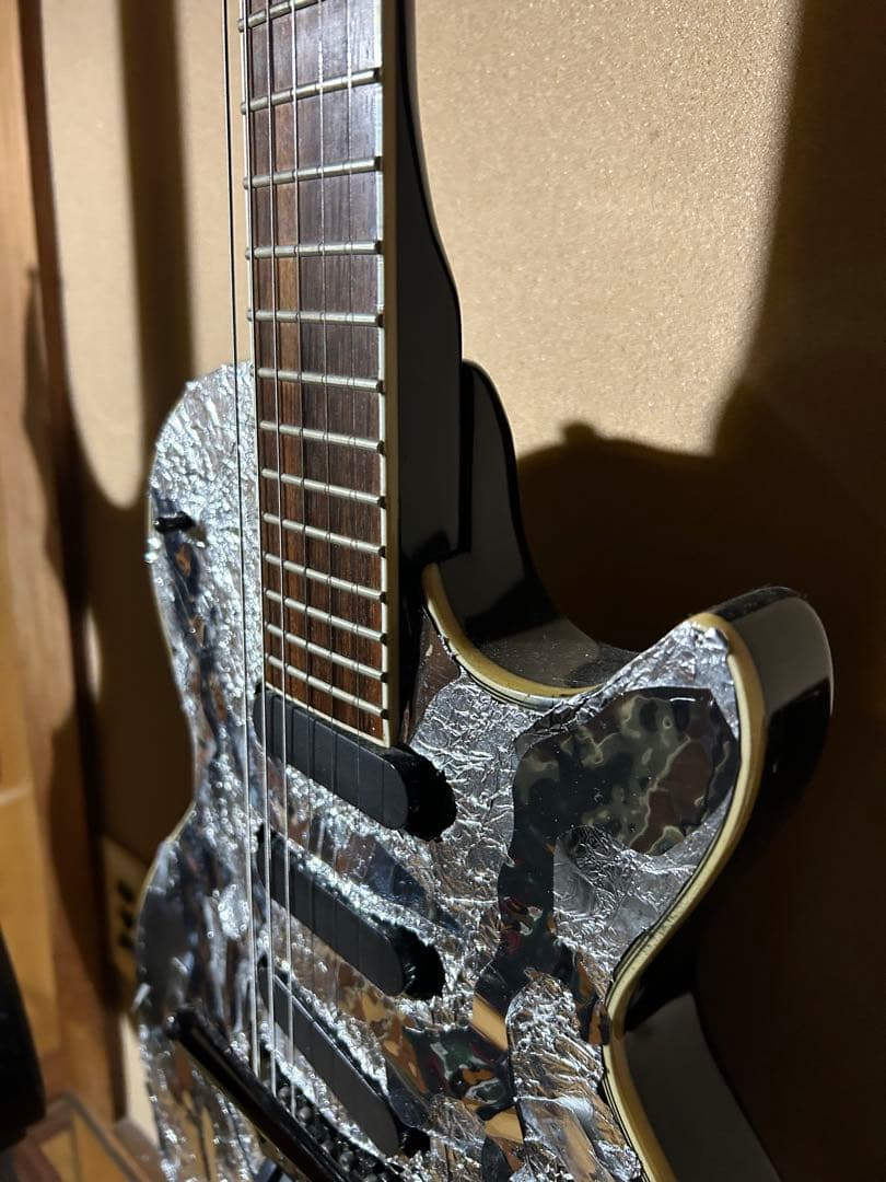 エレキギター シルバー カモフラージュ 6弦