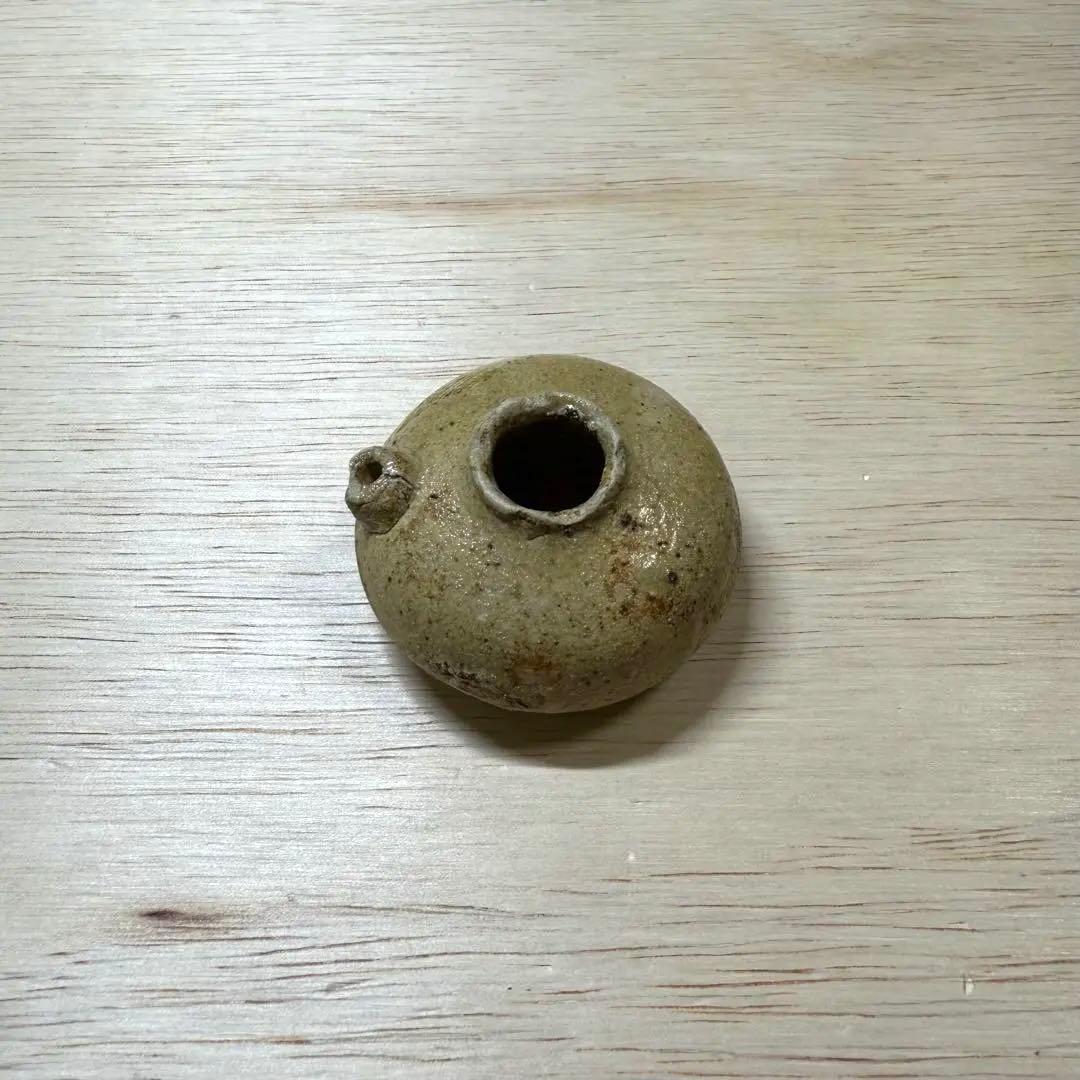 古瀬戸 水滴 灰釉 室町時代 茶入 茶道具 黄瀬戸 油揚手 古美術 骨董 民藝