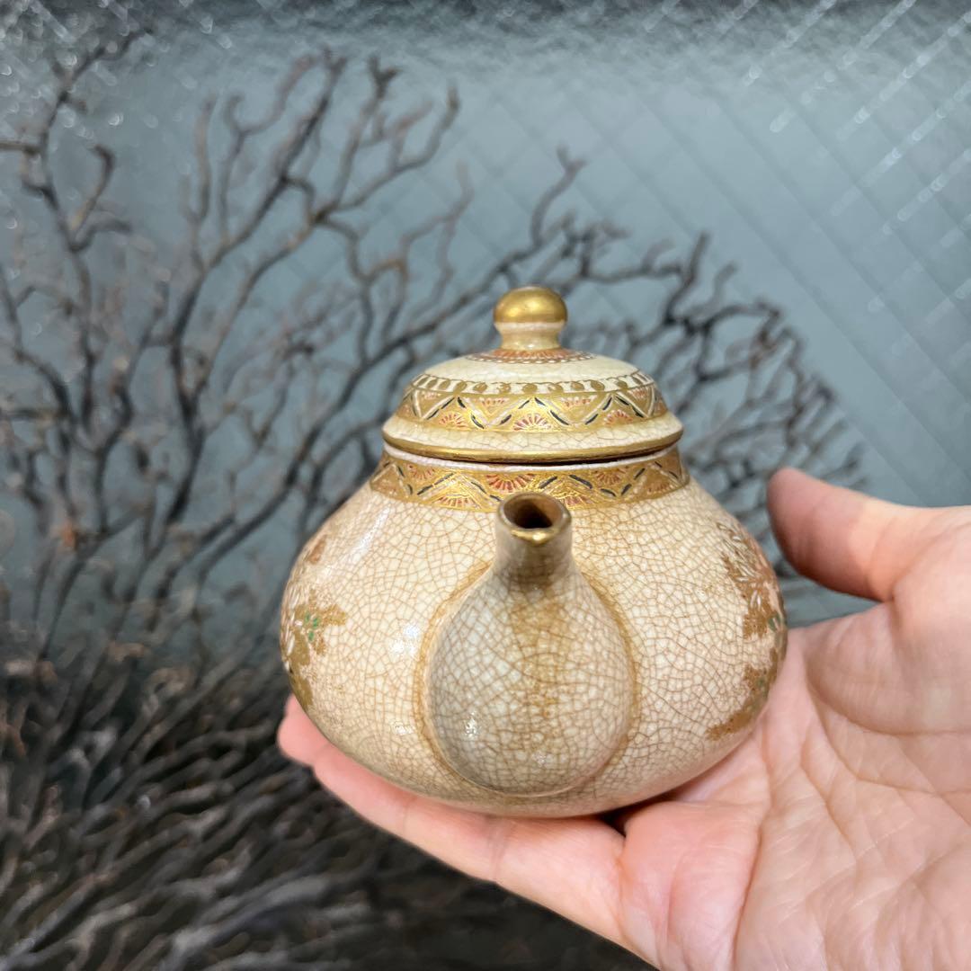 骨董　古薩摩　薩摩焼　精密絵付け　画作品　急須　茶器　湯呑み　各１客２種