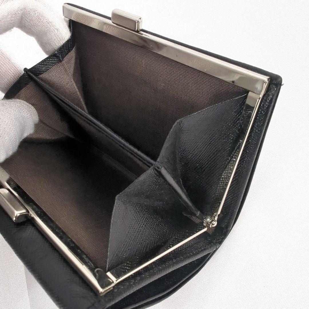 【美品】BURBERRY バーバリー がま口 チェック 二つ折り 財布