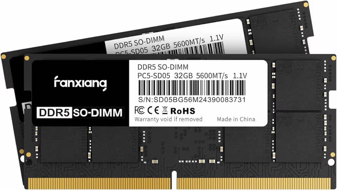 メモリー Fanxiang DDR5 64GB(2x32GB)5600MHz