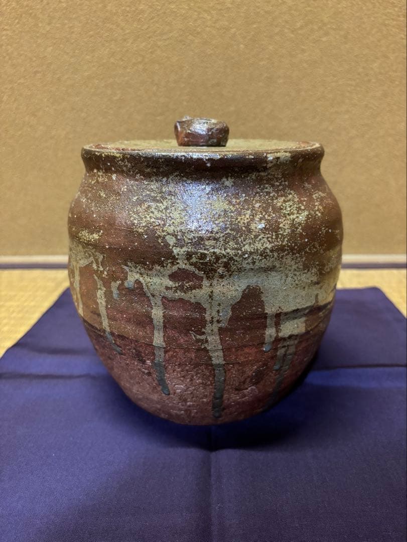 十一代　長岡空権　出雲焼　水指　「玉の井」　久田尋牛斎　箱書　茶道具