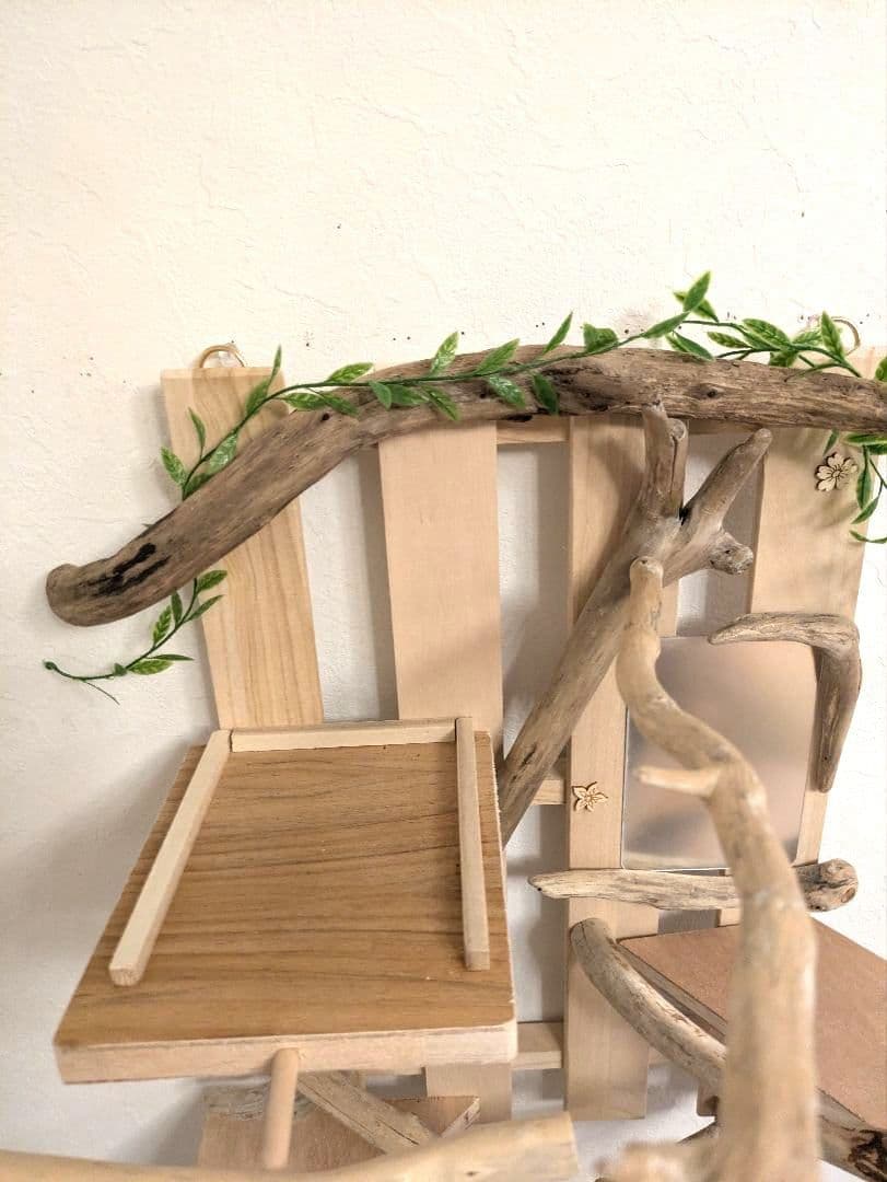 バードアスレチック　流木　壁掛け 止まり木 36バードトイ　バードジム