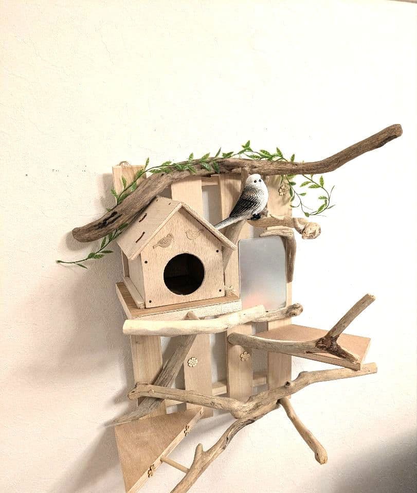 バードアスレチック　流木　壁掛け 止まり木 36バードトイ　バードジム