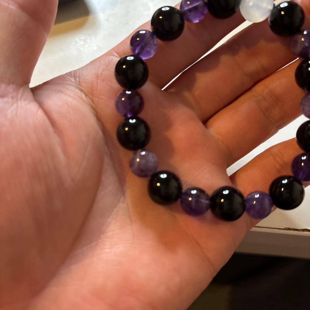 モリオンとアメジストとブルームーンストーンたんのブレスレット！