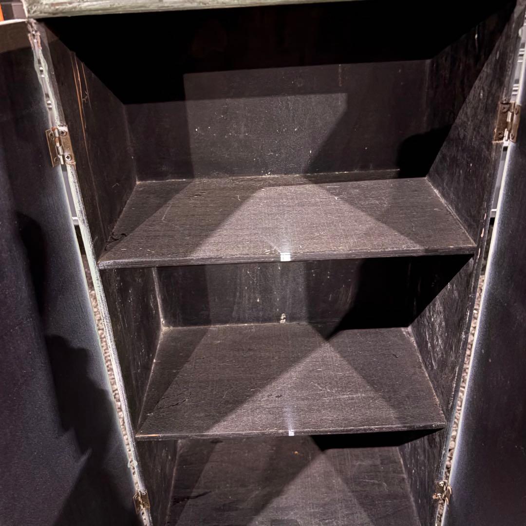 【シャビーシック】アンティーク風 キャビネット グリーン 小型収納家具