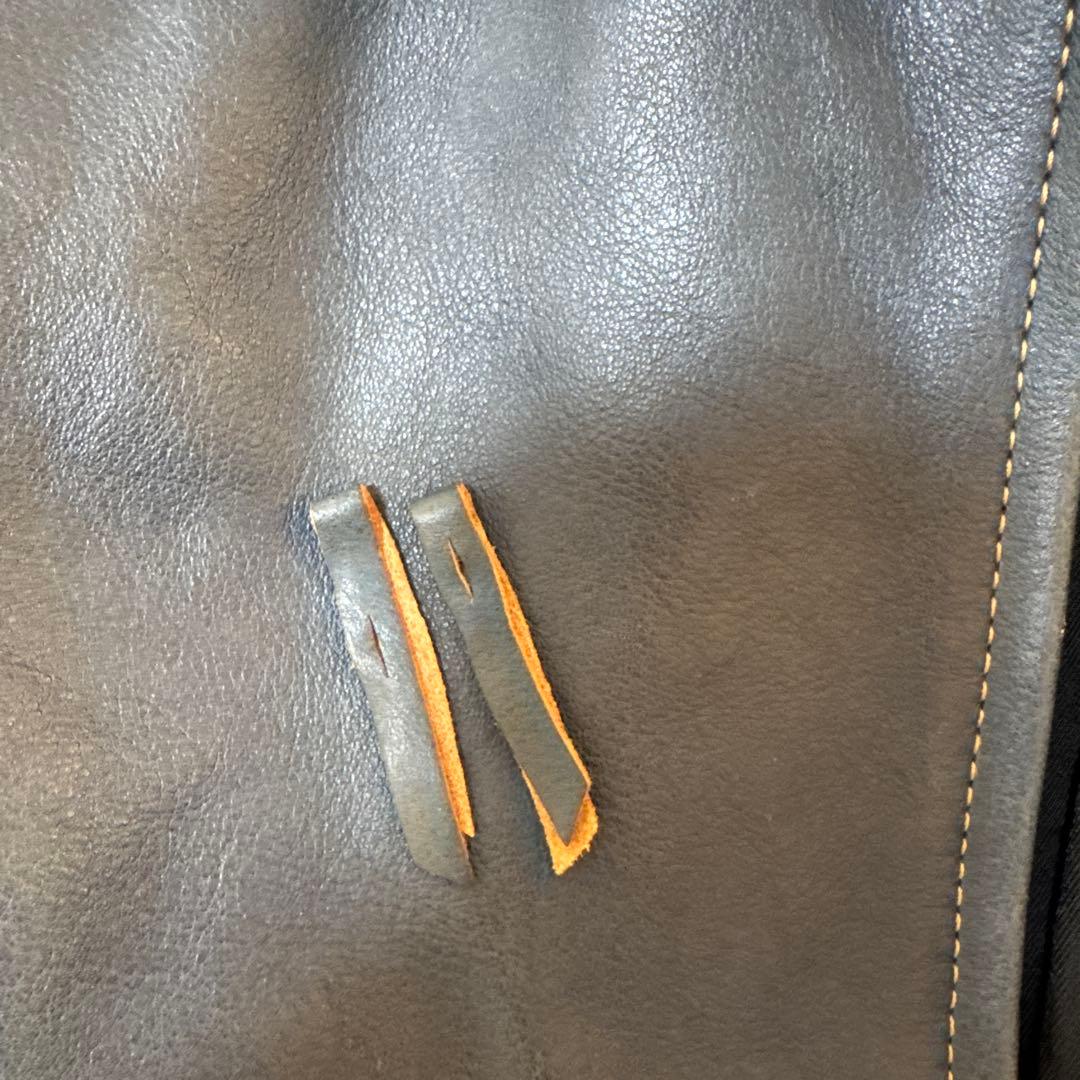 天神ワークス　コバルトブルー　JT-01 シングルジャケット　レザージャケット