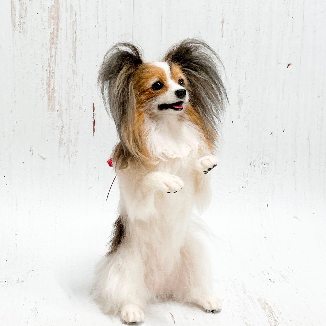 羊毛フェルト 犬 パピヨン