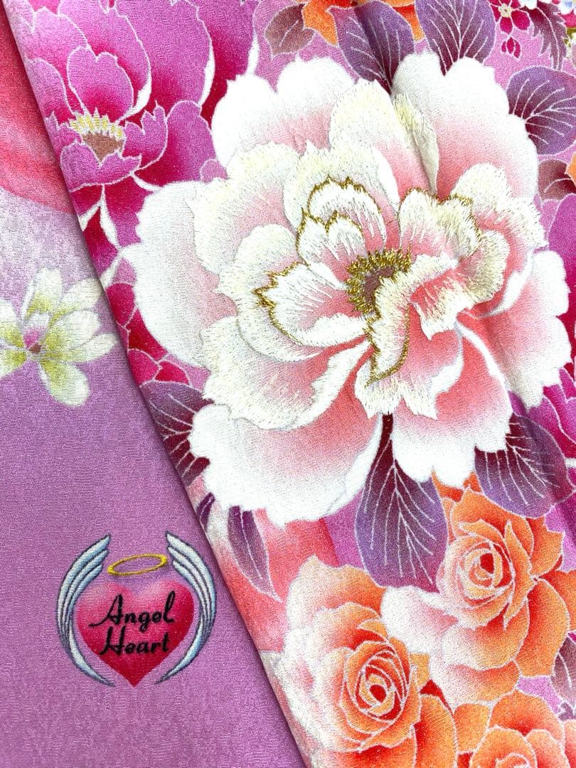 ブランド振袖 Angel Heart 銀通し 刺繍 身丈157cm 撥水加工済