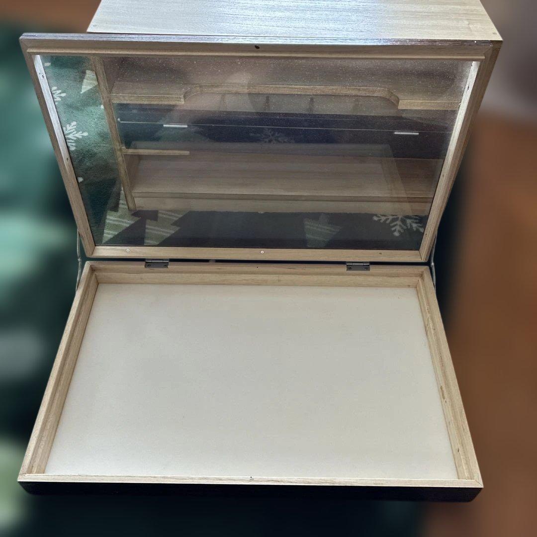 蝶番で開閉可能タイプ　標本箱　2個　＆　標本箱収納ケース　バラ売り可