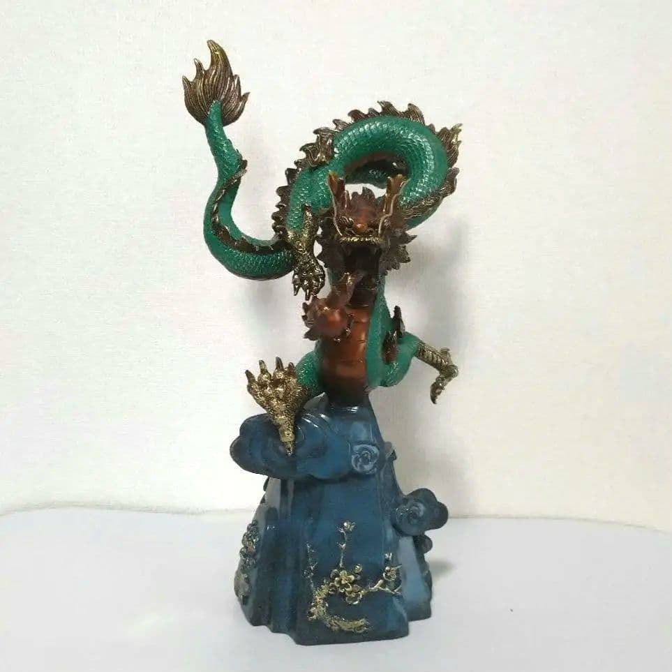定価１９万　中国、工芸品　四季龍神　置物　風水　強運、豪運　金属　龍神　置物