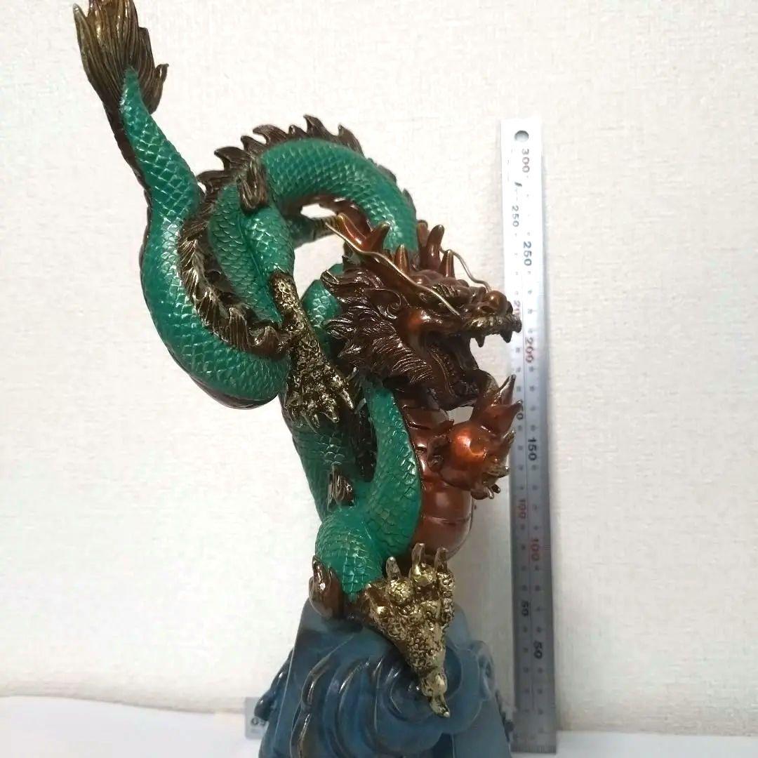 定価１９万　中国、工芸品　四季龍神　置物　風水　強運、豪運　金属　龍神　置物