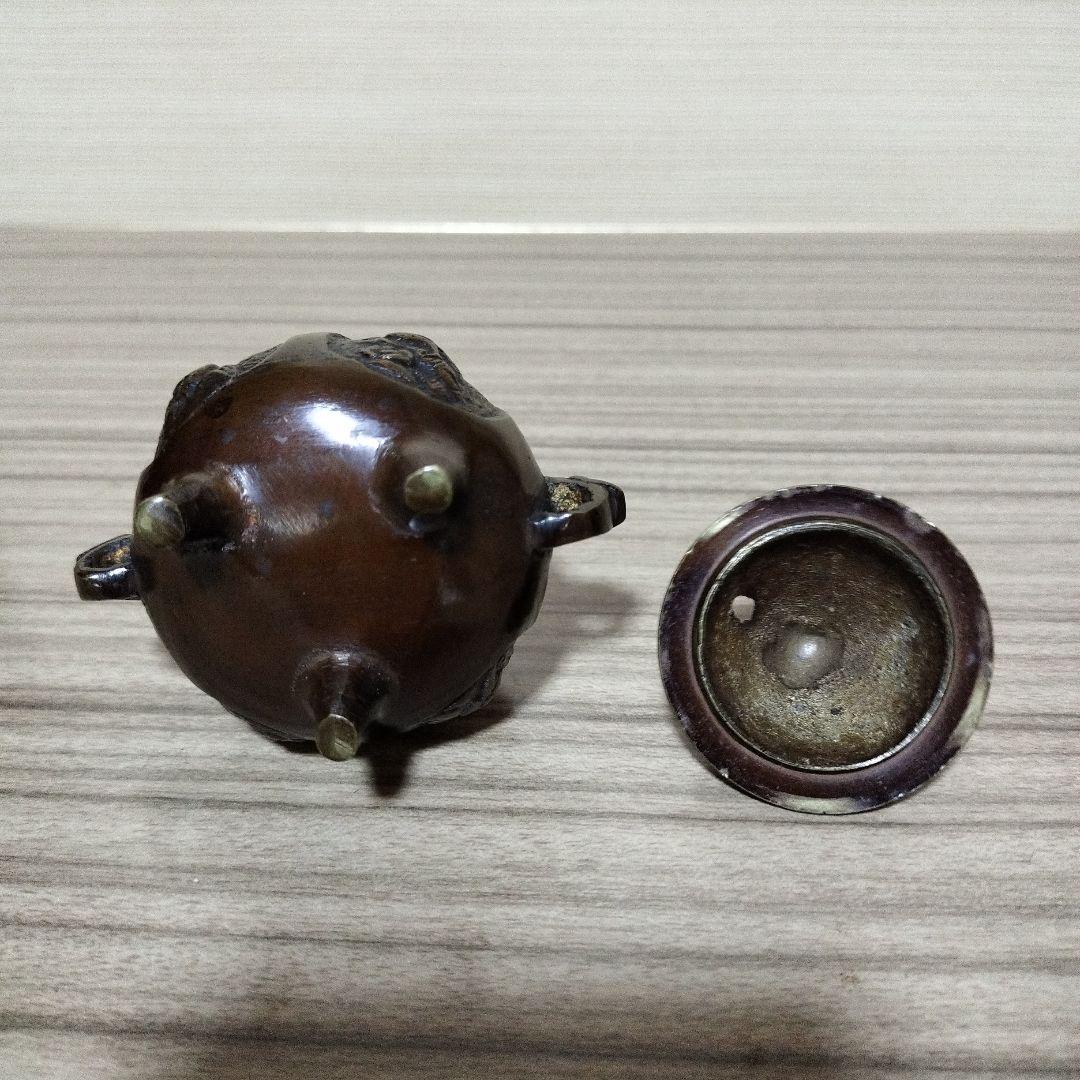 古銅器象香炉 アンティーク 年代物 2点 台座付き
