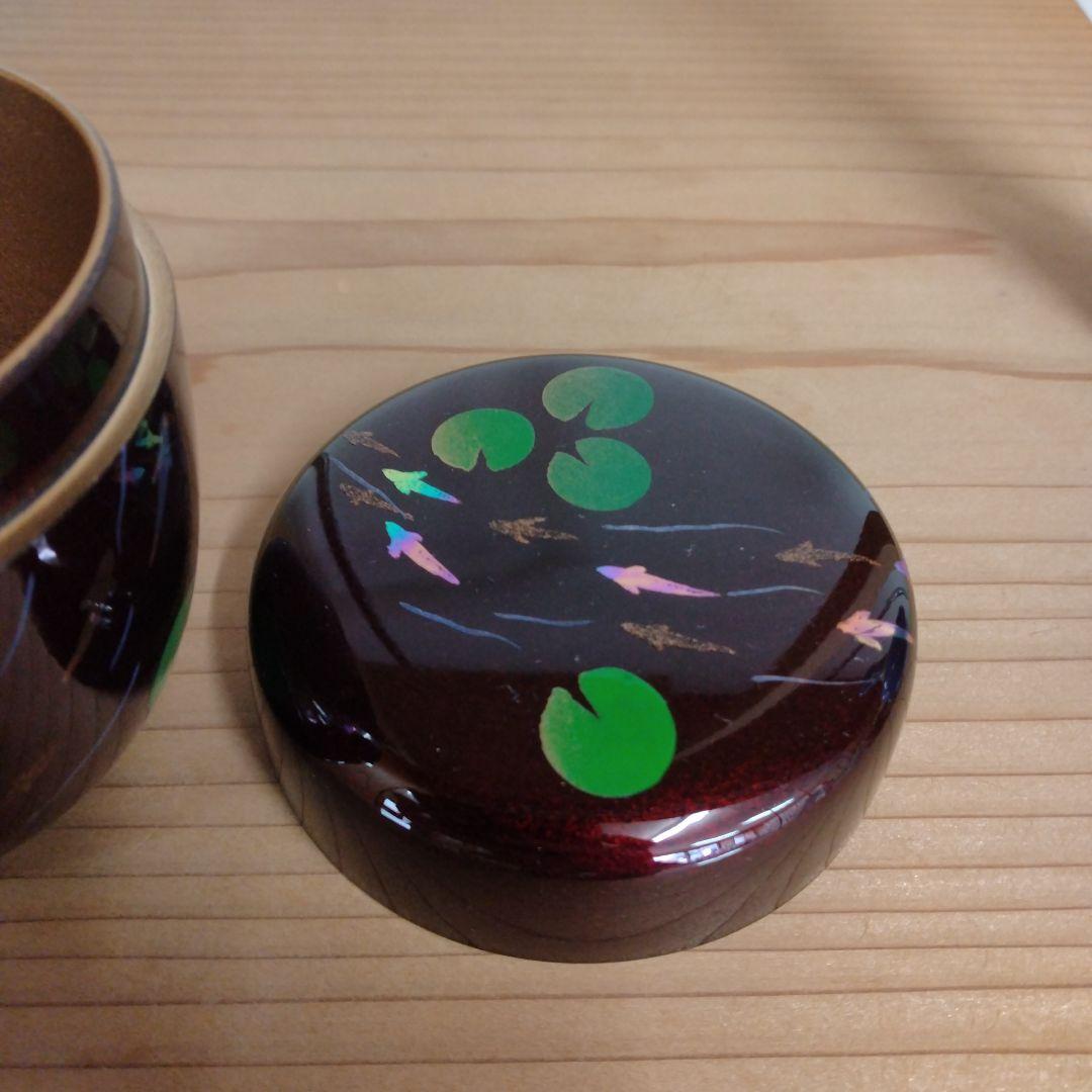 茶道具　期間限定特価　メダカ蒔絵中棗　内梨子地　新品