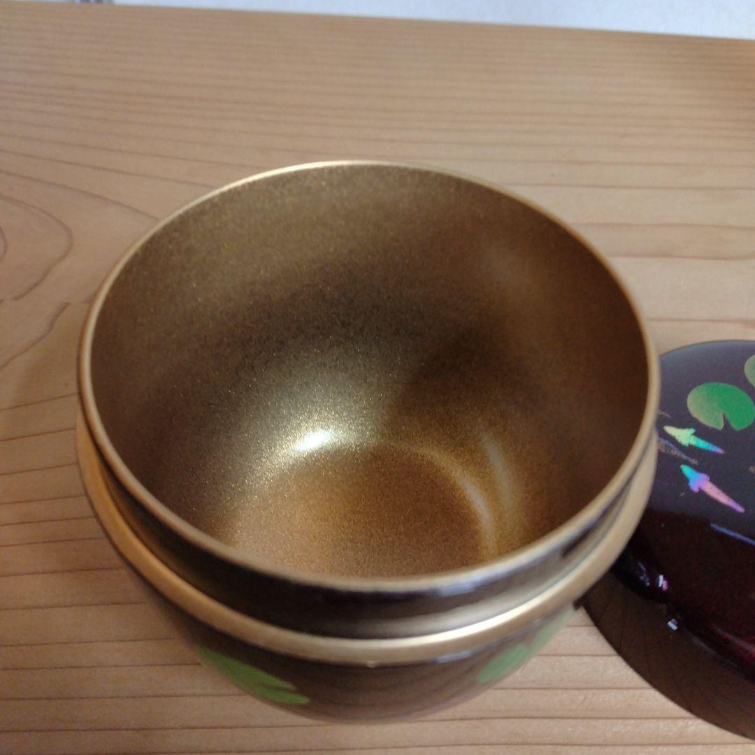 茶道具　期間限定特価　メダカ蒔絵中棗　内梨子地　新品