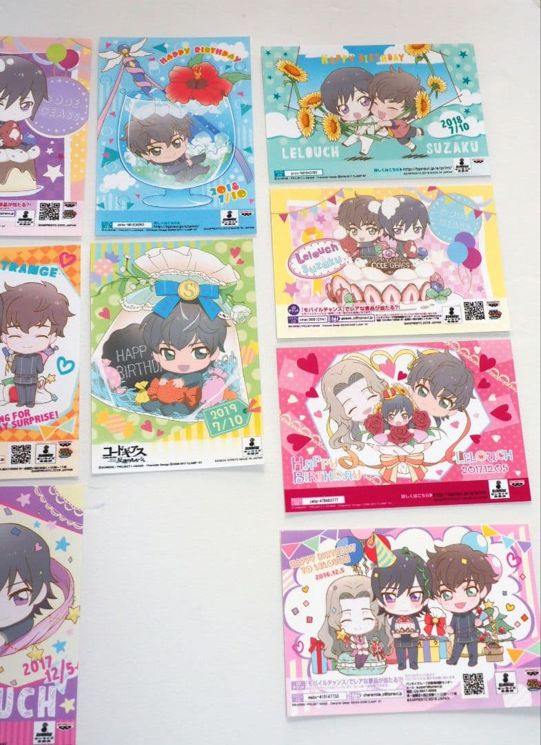 コードギアス ルルーシュ スザク 誕生日キャラマイド 15枚セット