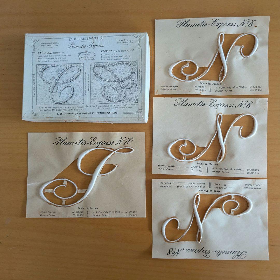 フランスアンティーク☆刺繍イニシャルモノグラムシート