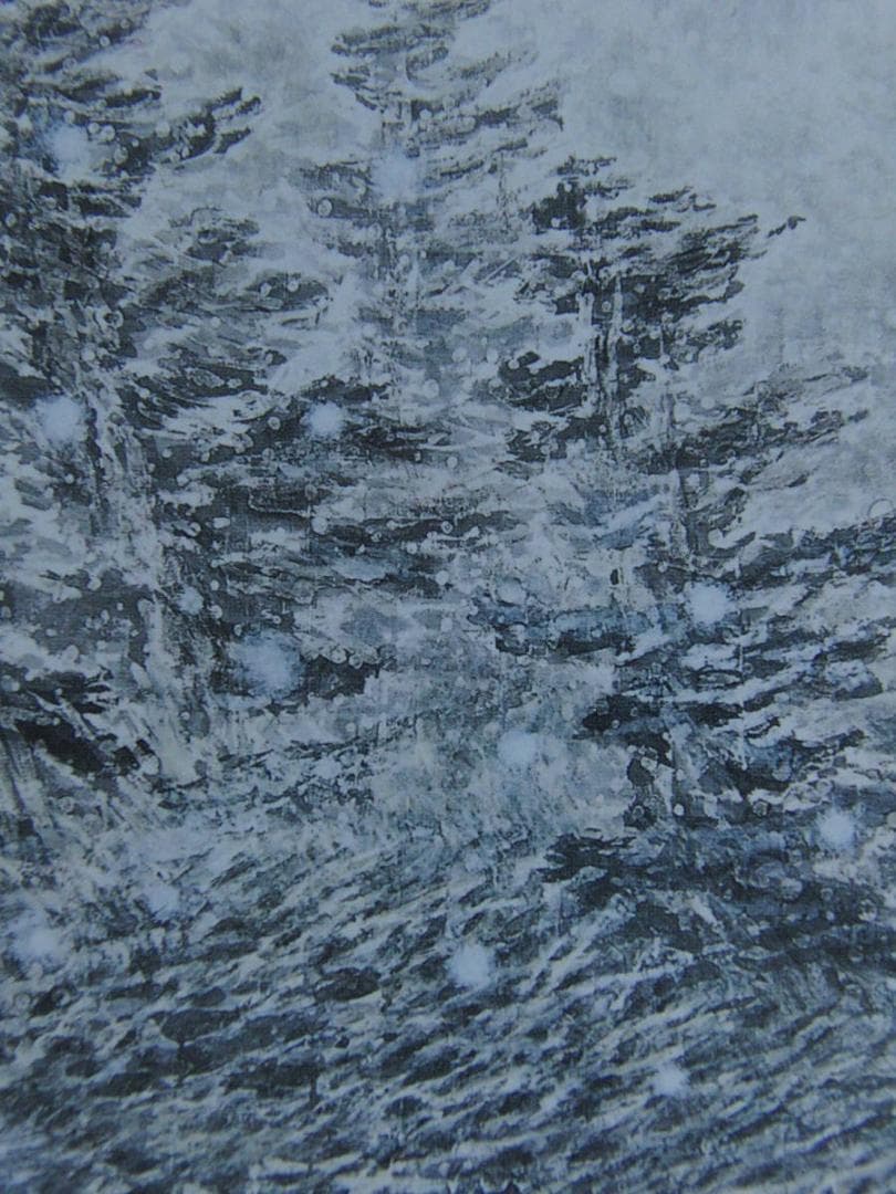 小柳種世、【初雪】、希少な額装用画集より、新品額装付、状態良好