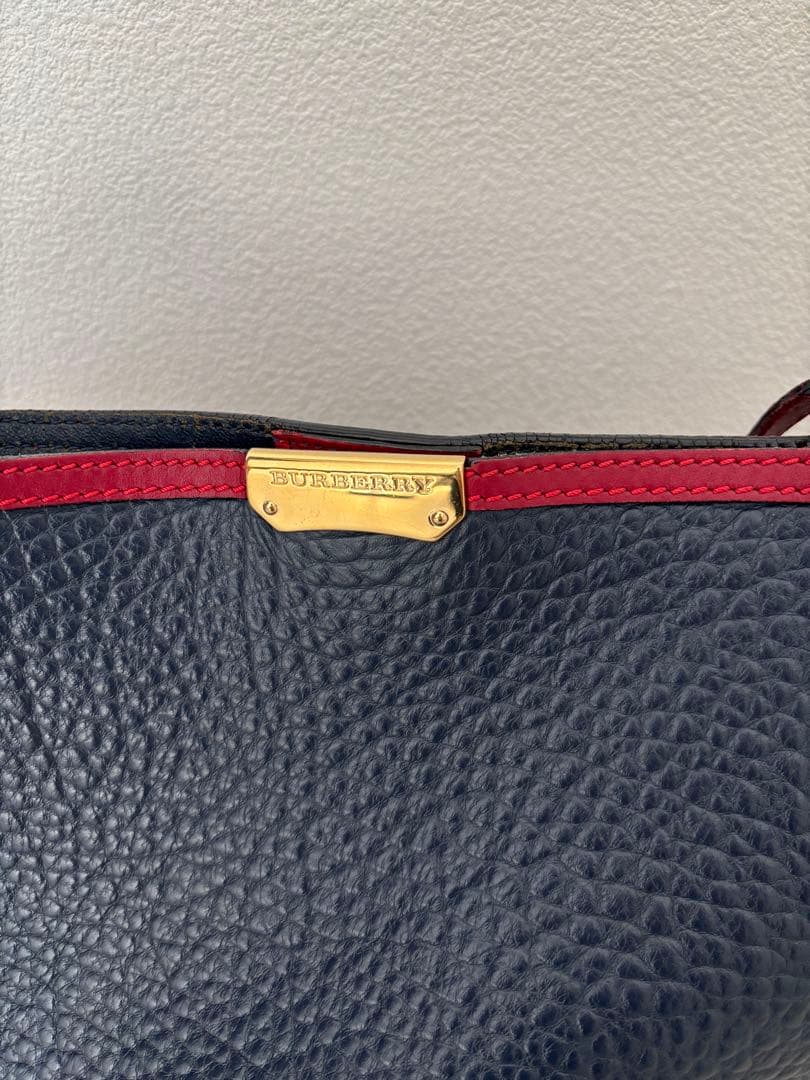 Burberry ネイビー レッド トートバッグ