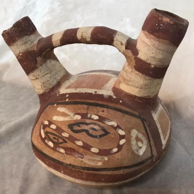 モチェ土器　アンデス土器　100～800年頃　ペルー　プレインカ　注口壺