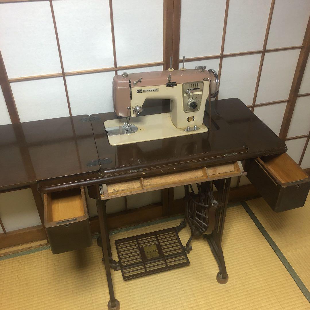 アンティーク　足踏みミシン 松下電器　テレワーク机