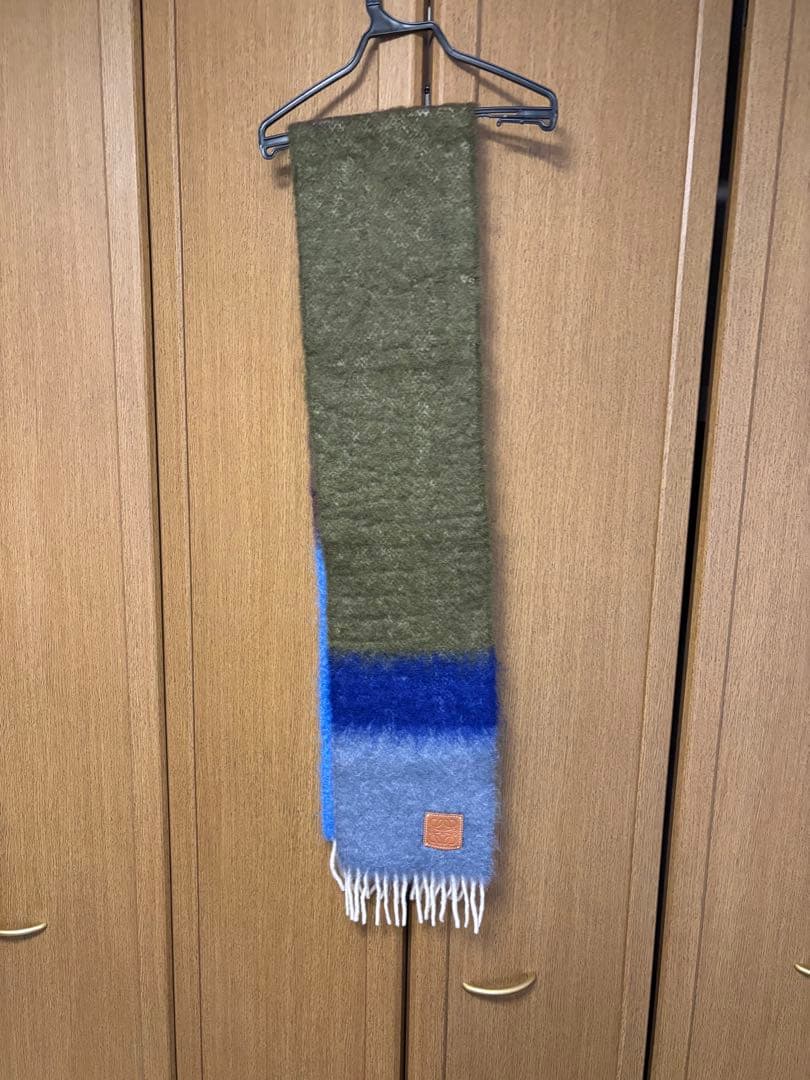 ｋ*ｓ様 LOEWE マフラー　ロエベ オリーブ グリーン ブルー　モヘア