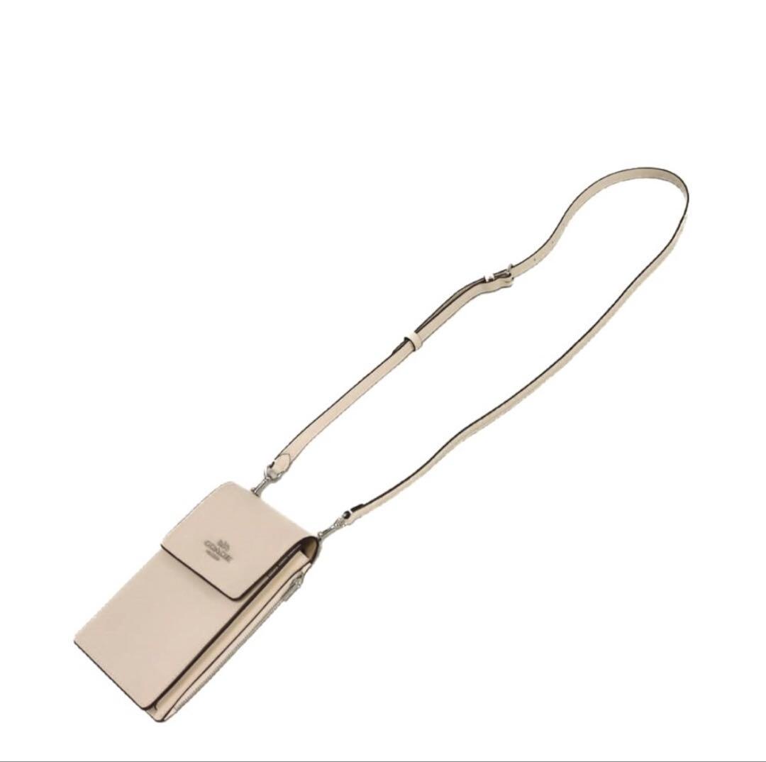 COACH スマホショルダーバッグ ベージュ超美品！！