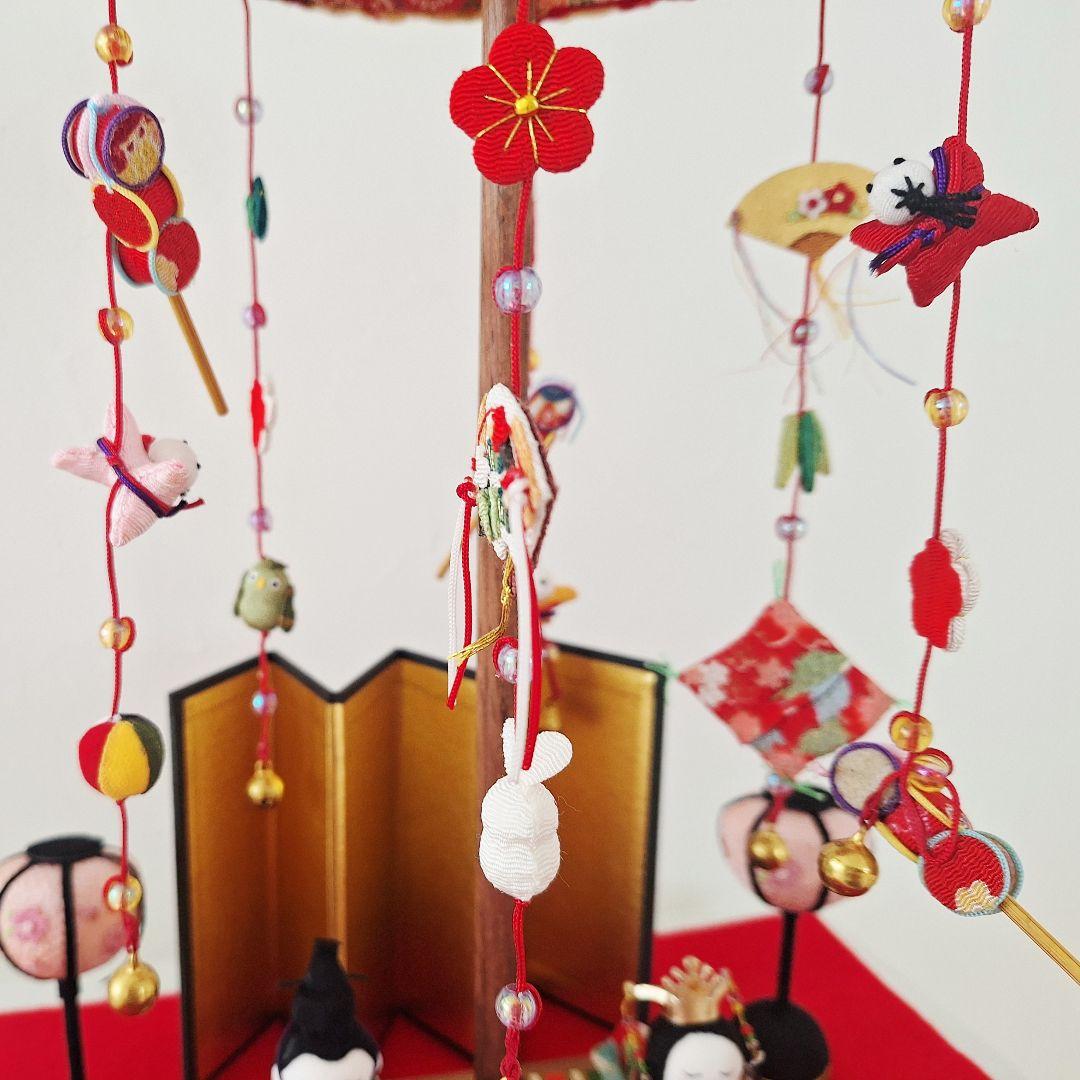 ◆美品◆龍虎堂◆卓上吊るし輪かざり◆わらべ雛◆ちりめん細工◆