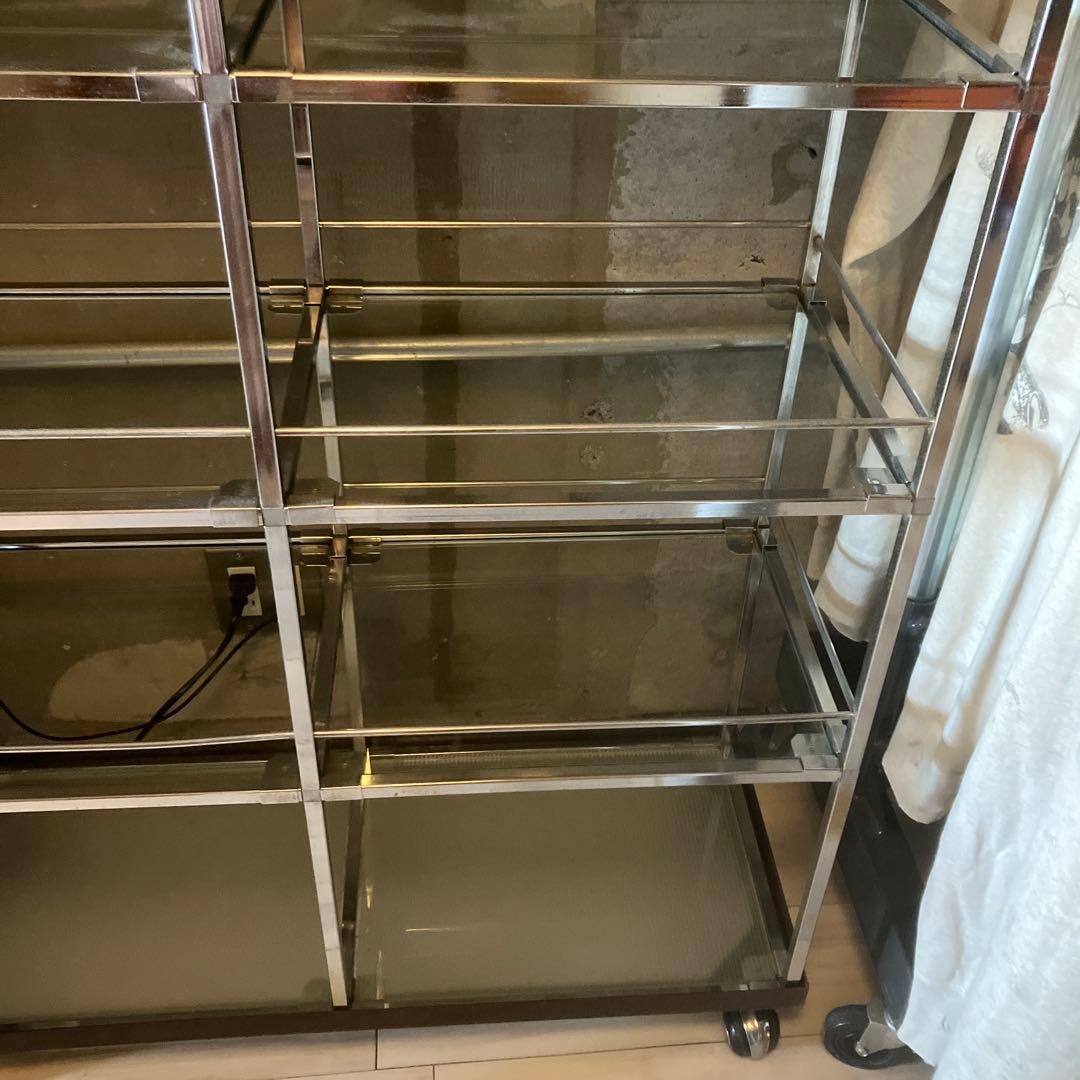 ステンレス　ガラス　シェルフ棚