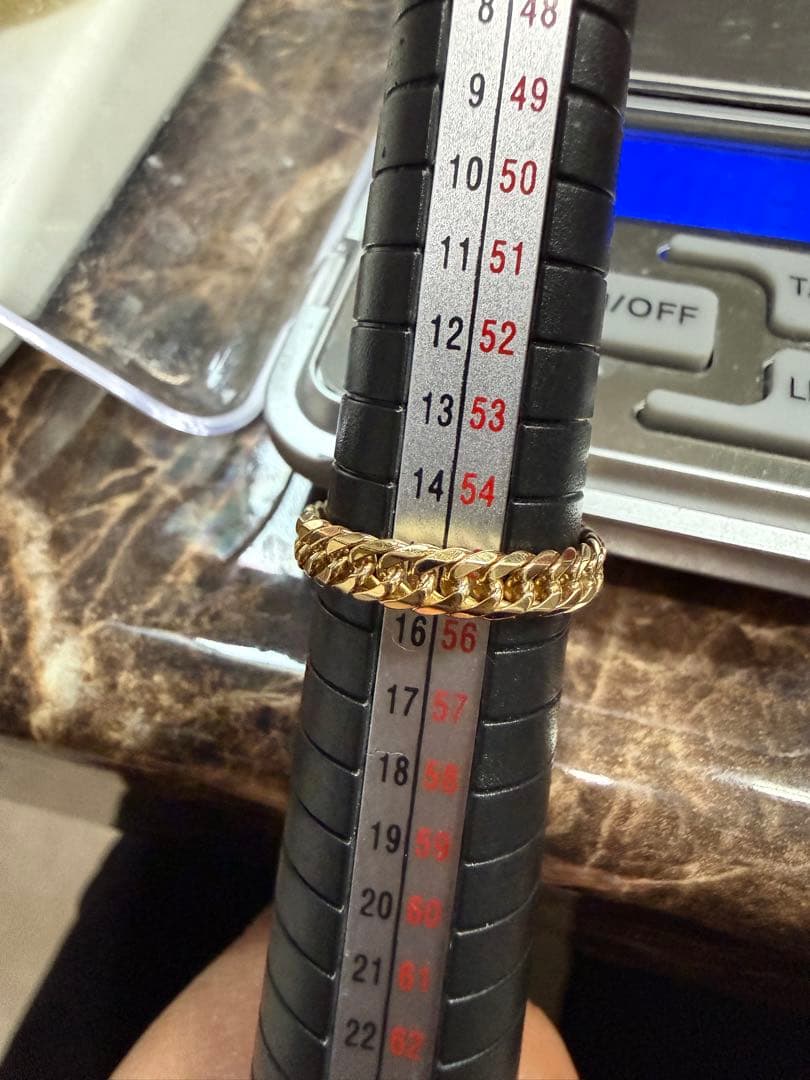 18金喜平 チェーンデザインリング 3.16g