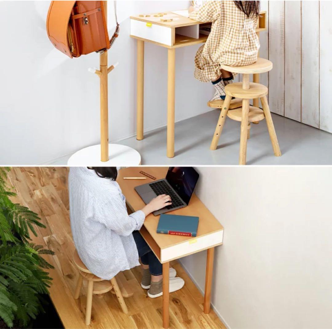 完売品　ideaco木製スツール 椅子 キッズチェア 学習チェア 天然木 北欧