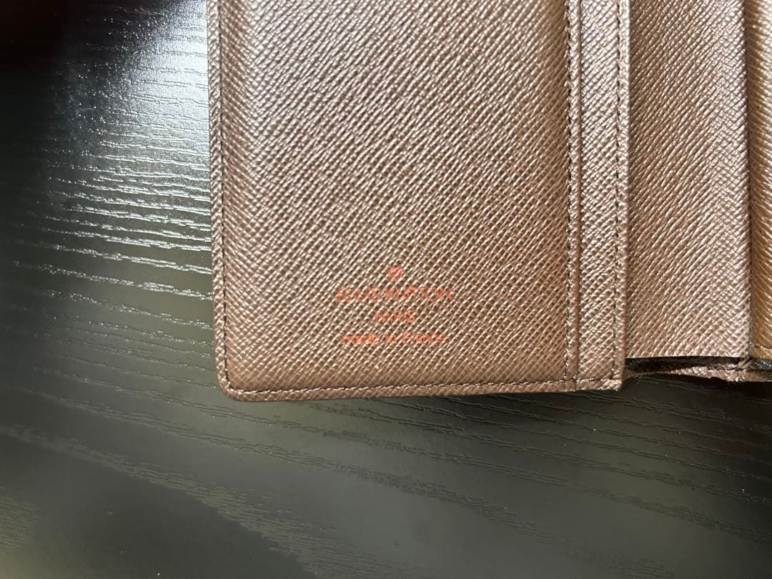 LOUIS VUITTON 2つ折り財布/レザー/WHT/チェック