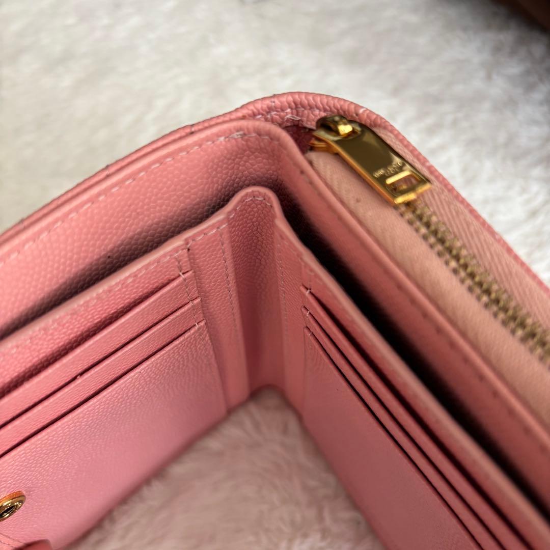 イヴサンローラン YSL 財布 コンパクト ピンク系 レディース